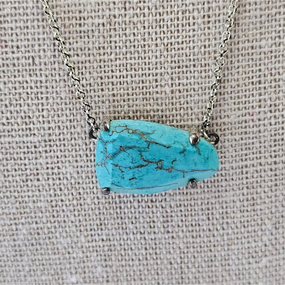 Kendra Scott Rose Isla Veined Turquoise Necklace‎